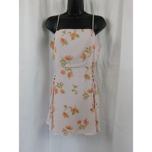 ALTAR'D STATE FLORAL PRINT SIDE LACE-UP MINI DRESS M